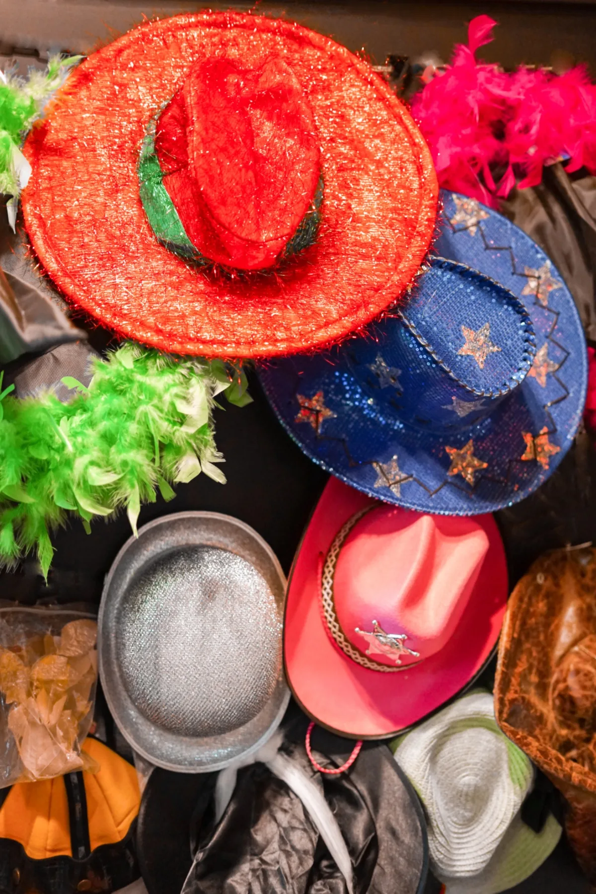 Colorful And Glittery Party Hats Hanging In The Sh 2026 03 17 17 45 30 Utc