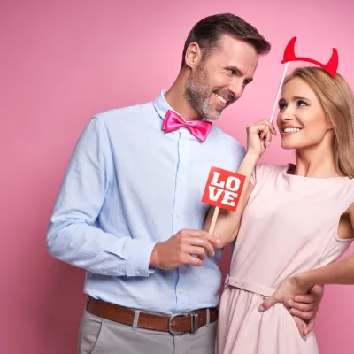 Cheerful Caucasian Couple At Valentine S Day Posin 2022 01 06 04 42 49 Utc
