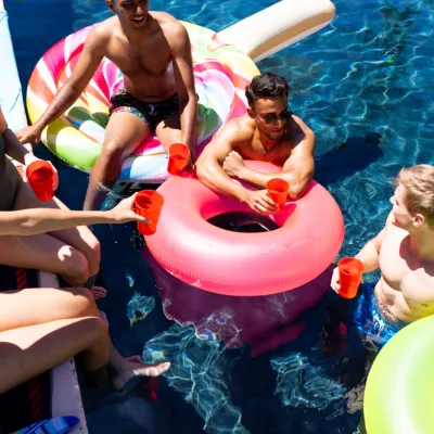 Happy Diverse Group Of Friends Having Pool Party 2026 03 25 03 46 27 Utc