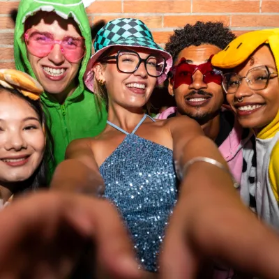 Smiling Friends Dressed In Costume Take A Selfie 2026 03 25 23 37 34 Utc