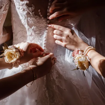 Bridesmaids Help The Bride Into Wedding Gown 2026 01 05 22 59 25 Utc